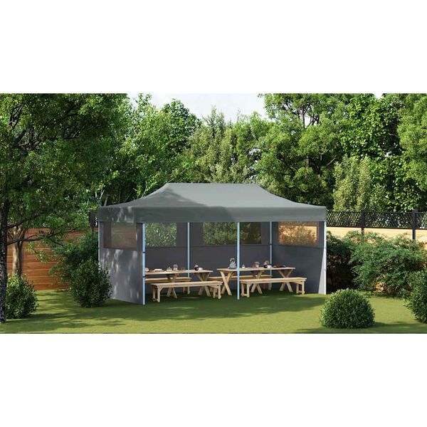 vidaXL Carpa plegable Pop-up con paredes laterales 3x6 m antracita
