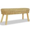 vidaXL Banco de recibidor 110x35x45 cm rat&aacute;n natural