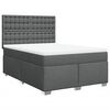 vidaXL Cama box spring con colch&oacute;n tela gris oscuro 140x200 cm