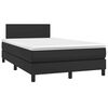 vidaXL Cama box spring con colch&oacute;n LED cuero sint&eacute;tico negro 120x190cm