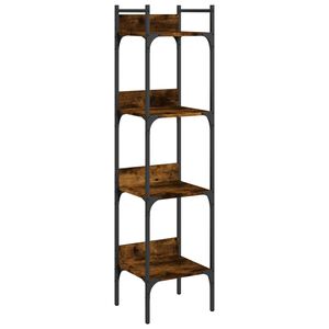 vidaXL Librer&iacute;a de 4 estantes madera roble ahumado 35x30x138,5 cm