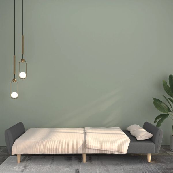 vidaXL Sof&aacute; cama de 2 plazas tela gris claro