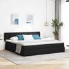 vidaXL Cama con almacenamiento y LED Negro 200 x 200 cm Poli&eacute;ster