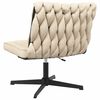vidaXL Silla de oficina giratoria tela color crema