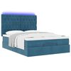 vidaXL Estructura de cama otomana con colchones terciopelo azul oscuro
