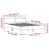 vidaXL Estructura de cama con LED Roble Negro 135 x 190 cm