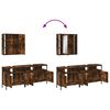 vidaXL Set de muebles ba&ntilde;o 3 pzas madera contrachapada roble ahumado