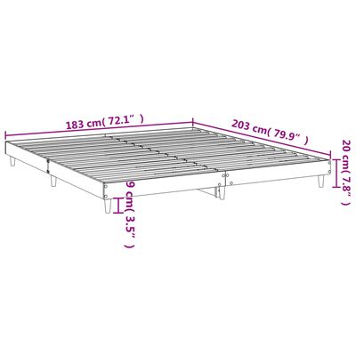 vidaXL Estructura de cama madera de ingeniería roble Sonoma 120x200 cm