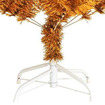 vidaXL Árbol de Navidad artificial con soporte PET dorado 150 cm