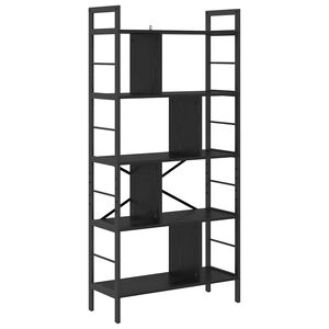 vidaXL Estante de libros 9 niveles 75 x 30 x 156 cm Roble Negro