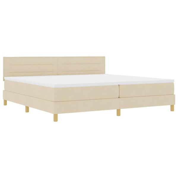 vidaXL Cama tipo Box Spring con coj&iacute;n Manual Crema 200 x 200 cm tela
