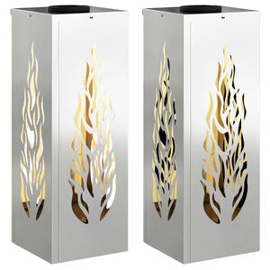 vidaXL Luz de camino LED solar 2 pcs Galvanizado Galvanizado