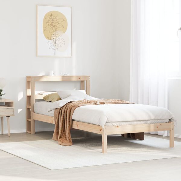 vidaXL Estructura de cama sin colch&oacute;n madera maciza de pino 90x200 cm