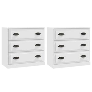 vidaXL Aparadores 2 piezas madera contrachapada blanco