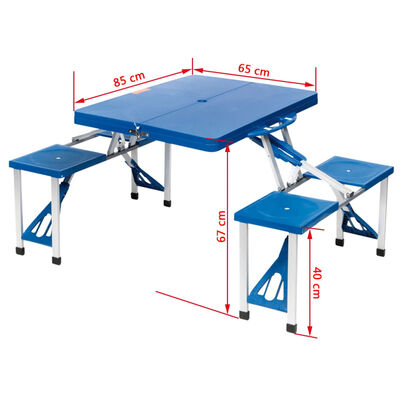 Bo-Camp Conjunto de mesa de picnic Basic acero azul 1404374