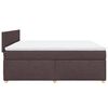 vidaXL Cama box spring con colch&oacute;n tela marr&oacute;n oscuro 180x200 cm
