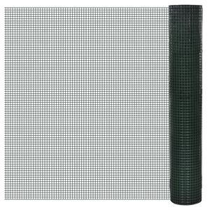 vidaXL Alambrada gallinero galvanizada recubrimiento PVC verde 25x1 m