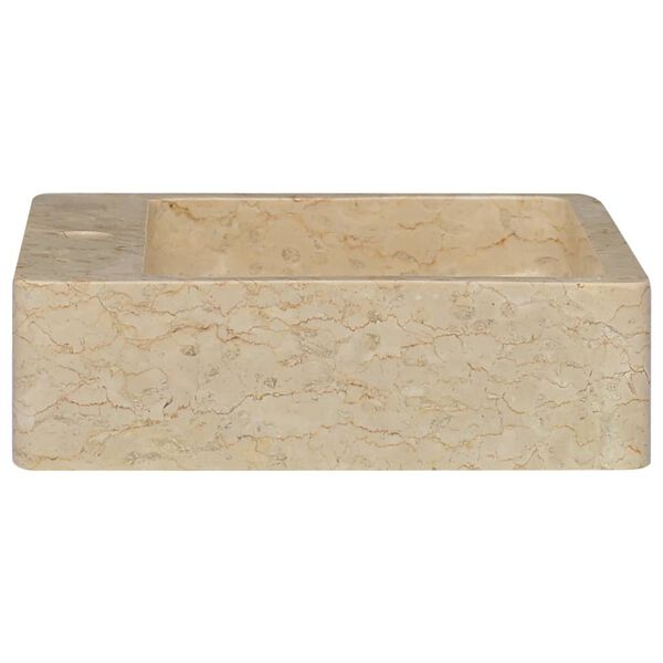 vidaXL Lavabo crema mármol 40x40x12 cm