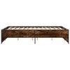 vidaXL Estructura cama madera ingenier&iacute;a metal roble ahumado 135x190cm