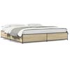 vidaXL Estructura cama madera ingenier&iacute;a metal roble Sonoma 180x200 cm