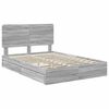 vidaXL Cama con almacenamiento con cabecera Gris Sonoma 160 x 200 cm