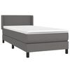 vidaXL Cama box spring con colch&oacute;n cuero sint&eacute;tico gris 80x200 cm