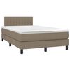 vidaXL Cama box spring con colch&oacute;n y LED tela gris taupe 120x200 cm