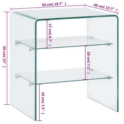 vidaXL Mesa de centro de vidrio templado 50x40x56 cm