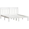 vidaXL Estructura de cama de madera maciza blanco 150x200 cm