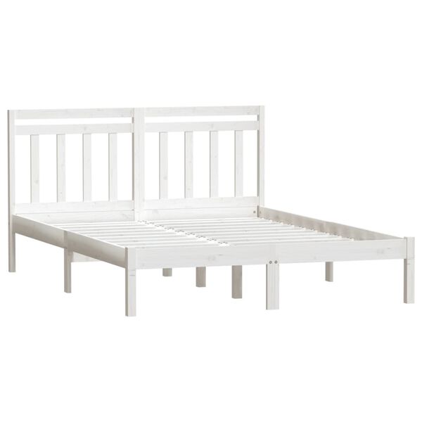 vidaXL Estructura de cama de madera maciza blanco 150x200 cm