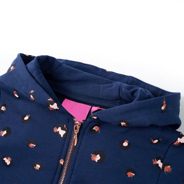 Sudadera infantil con capucha azul marino 128