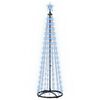 vidaXL &Aacute;rbol de Navidad c&oacute;nico LED 180 cm 250 LED Azul Acero Blanco
