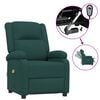 vidaXL Sill&oacute;n de masaje el&eacute;ctrico tela verde oscuro