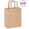 vidaXL Bolsas de papel con asas 250 uds marr&oacute;n 18x8x22 cm