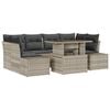vidaXL Conjunto de sof&aacute; de jard&iacute;n 7 uds. Gris Claro y Gris Oscuro