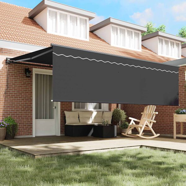 vidaXL Toldo Retr&aacute;ctil Antracita 450 x 350 cm Poli&eacute;ster y Aluminio
