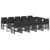 vidaXL Set de comedor jard&iacute;n 11 pzas con cojines rat&aacute;n sint&eacute;tico negro