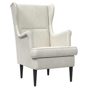 vidaXL sill&oacute;n Crema Terciopelo