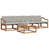 vidaXL Conjunto de sof&aacute;s de exterior 5 pcs Gris Natural y Claro