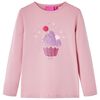 Camiseta infantil de manga larga rosa claro 104