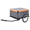 vidaXL Remolque para bicicletas gris y naranja 65 kg