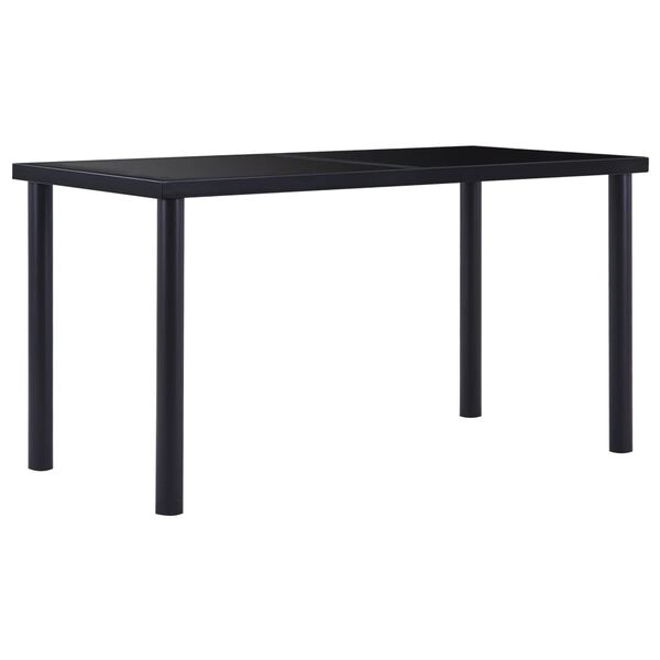 vidaXL Juego de comedor 5 piezas cuero sint&eacute;tico negro