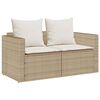 vidaXL Set de muebles de jardín con cojines apilables 5 pzas beige
