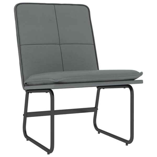 vidaXL Sillón de cuero sintético gris 54x75x76 cm