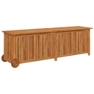 vidaXL Caja de almacenaje jard&iacute;n con ruedas madera acacia 150x50x58 cm