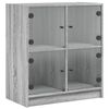 vidaXL Armario auxiliar puertas de vidrio gris Sonoma 68x37x75,5 cm