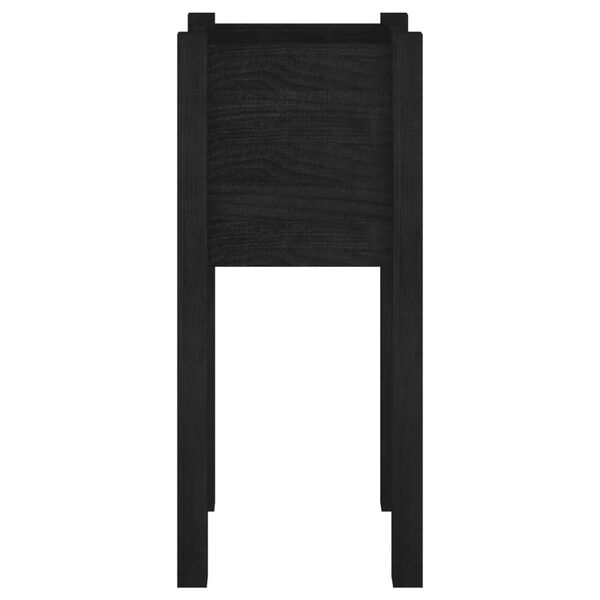 vidaXL Jardinera de madera maciza de pino negro 31x31x70 cm