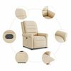 vidaXL Sill&oacute;n reclinable elevable de tela color crema