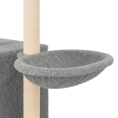 vidaXL Rascador para gatos con postes de sisal gris claro 145 cm