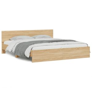 vidaXL Estructura de cama con cabecero roble Sonoma 180x200 cm
